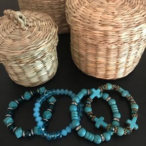 Teal bracelets - 4 pieces